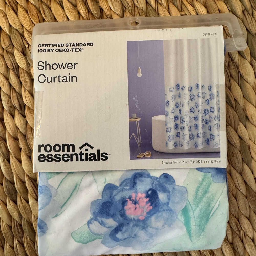 Room Essentials Blue Floral Shower Curtain